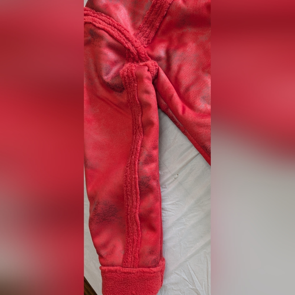 G by Giuliana Black Label Faux Suede and Shearling Zip-Front Coat Scarlet Red M - Picture 10 of 16